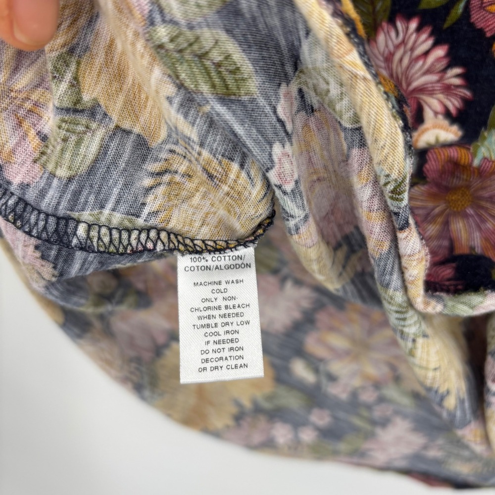 LOFT Vintage Soft Floral Print Short Sleeve T Shirt Womens Small Boho Cottage - Picture 14 of 15